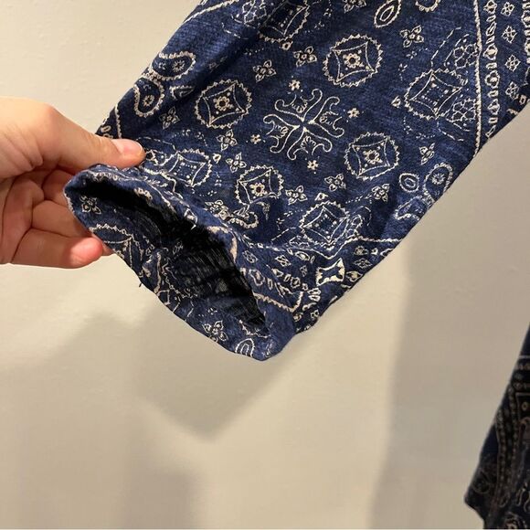 Lucky Brand Blue 3/4 Sleeve Relaxed long sleeve Blouse size 1X - Picture 5 of 13